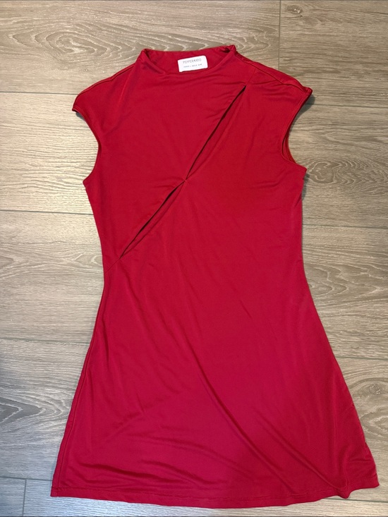 Peppermayo Dresses & Skirts - Peppermayo Scarlet Red Twist-Cut Mini Dress